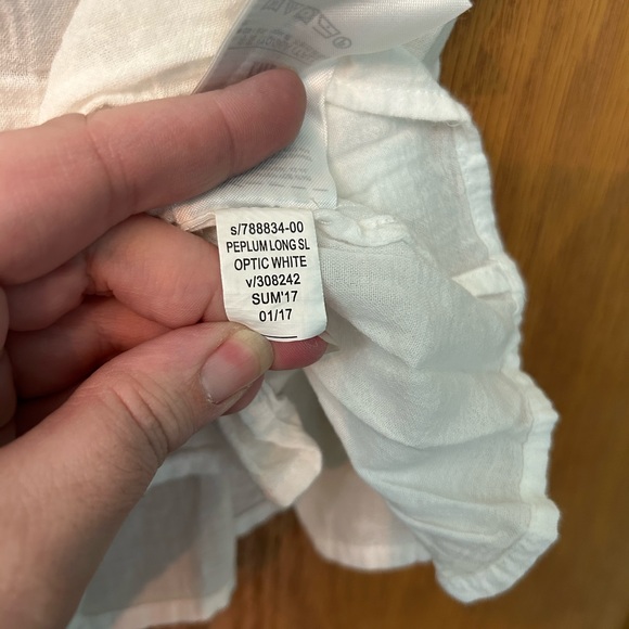 Gap eyelet blouse Medium Tall peplum top sheer lace look York top - Picture 8 of 15